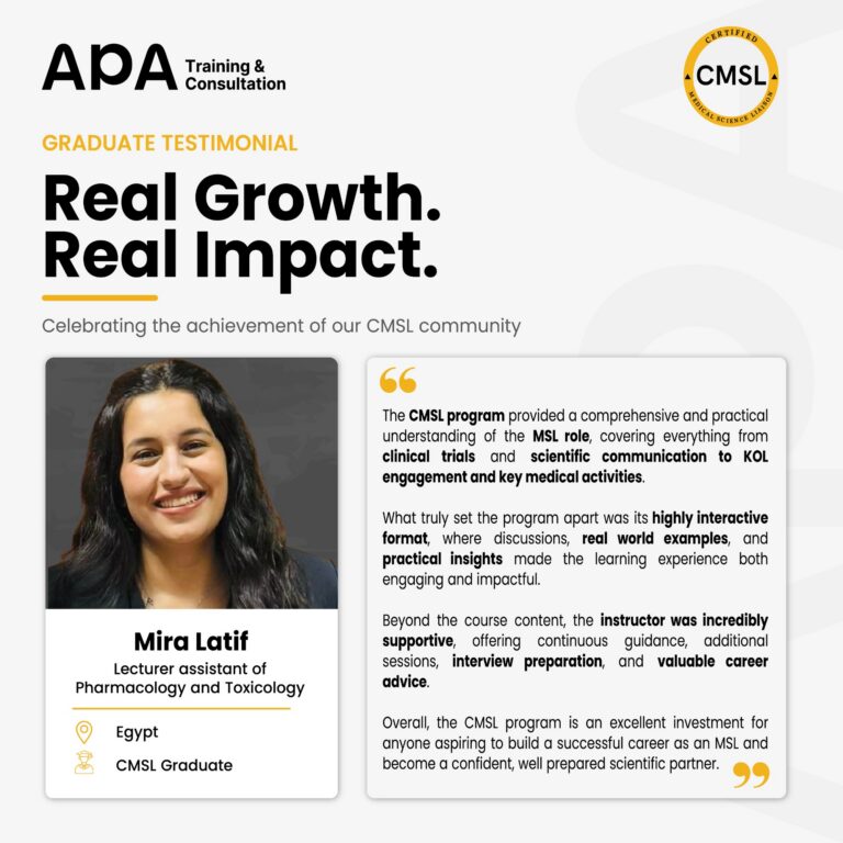Mira Latif, Lecturer Assistant of Pharmacology and Toxicology, Egypt - CMSL graduate testimonial from APA Academy