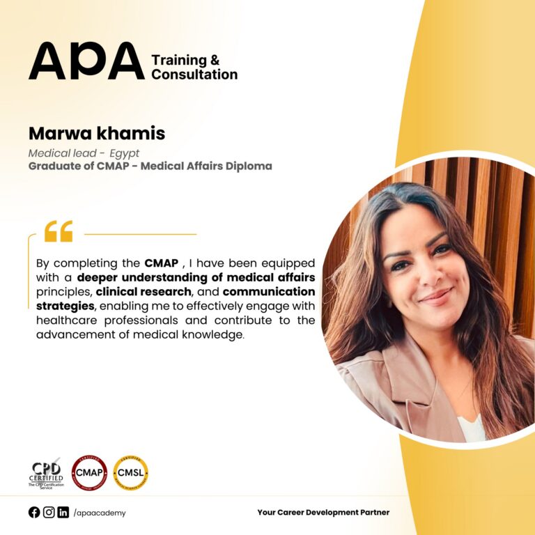 Marwa Khamis, Medical Lead, Egypt - CMAP graduate testimonial from APA Academy