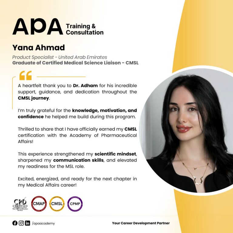 Yana Ahmad, Product Specialist, UAE - CMSL graduate testimonial from APA Academy