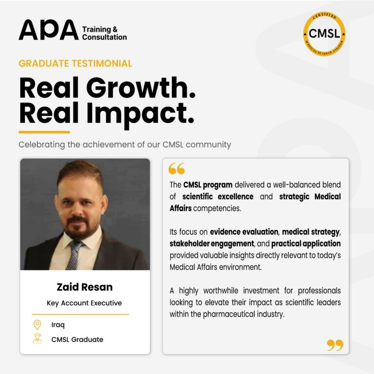 Zaid Resan, Key Account Executive, Iraq - CMSL graduate testimonial from APA Academy
